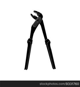 water pipe clamp pliers icon vector illustration symbol design
