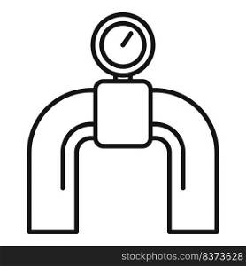 Water pipe control icon outline vector. Metal tube. Steel system. Water pipe control icon outline vector. Metal tube