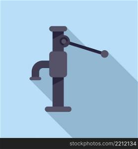 Water pipe pump icon flat vector. System engine. Electric industry. Water pipe pump icon flat vector. System engine