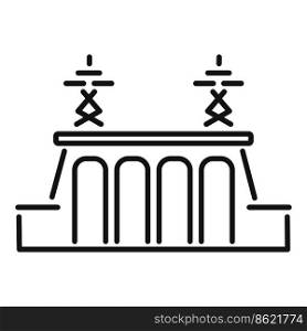 Water plant icon outline vector. Electric turbine. Station electric. Water plant icon outline vector. Electric turbine