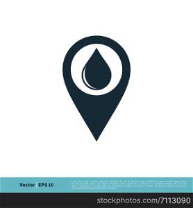 Water Pointer / Pin Icon Vector Logo Template Illustration Design. Vector EPS 10.
