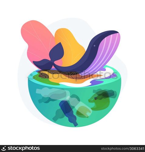 Water pollution abstract concept vector illustration. Water contamination, prevention of ocean pollution, environmental impact, river system degradation, illegal waste dumping abstract metaphor.. Water pollution abstract concept vector illustration.
