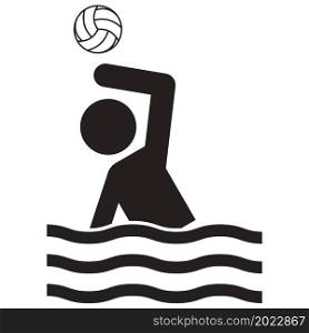water polo icon on white background. logo water polo. flat style.