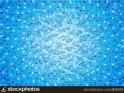 water pool background with mosaic tiles under water, stock vector illustration