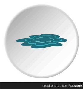 Water puddle icon in flat circle isolated on white background vector illustration for web. Water puddle icon circle