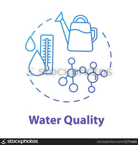 Water quality concept icon. Rainwater or melted snow. Home gardening. Watering houseplants idea thin line illustration. Vector isolated outline RGB color drawing