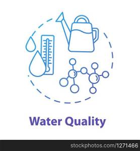 Water quality concept icon. Rainwater or melted snow. Home gardening. Watering houseplants idea thin line illustration. Vector isolated outline RGB color drawing