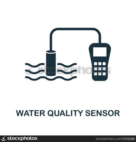 Water Quality Sensor icon. Monochrome style design from sensors collection. UX and UI. Pixel perfect water quality sensor icon. For web design, apps, software, printing usage.. Water Quality Sensor icon. Monochrome style design from sensors icon collection. UI and UX. Pixel perfect water quality sensor icon. For web design, apps, software, print usage.