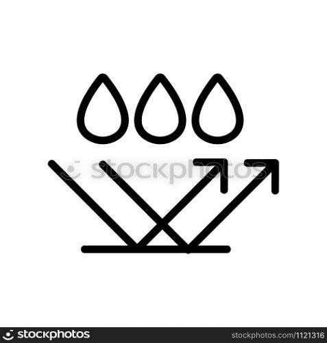 water-repellent vector icon. A thin line sign. Isolated contour symbol illustration. water-repellent vector icon. Isolated contour symbol illustration