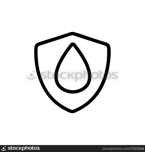 water-repellent vector icon. A thin line sign. Isolated contour symbol illustration. water-repellent vector icon. Isolated contour symbol illustration