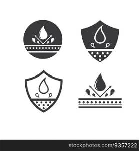 water resistance or water proof icon vector concept design template web