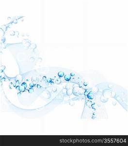 Water ripple background with bubbles. Vector ilustration with transparency EPS 10.