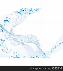 Water ripple background with bubbles. Vector ilustration with transparency EPS 10.