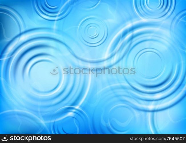 Water ripple realistic background with clear water cirle vector illustration. Water Ripple Background