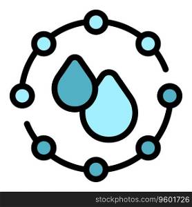 Water safe icon outline vector. Eco safe. Digital care color flat. Water safe icon vector flat
