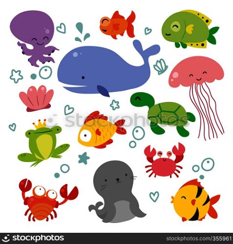 water sea animal set collection pack