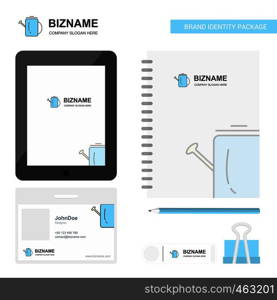 Water shower Business Logo, Tab App, Diary PVC Employee Card and USB Brand Stationary Package Design Vector Template