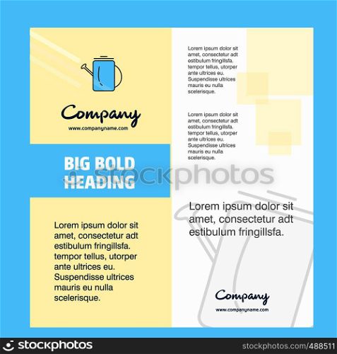 Water shower Company Brochure Title Page Design. Company profile, annual report, presentations, leaflet Vector Background
