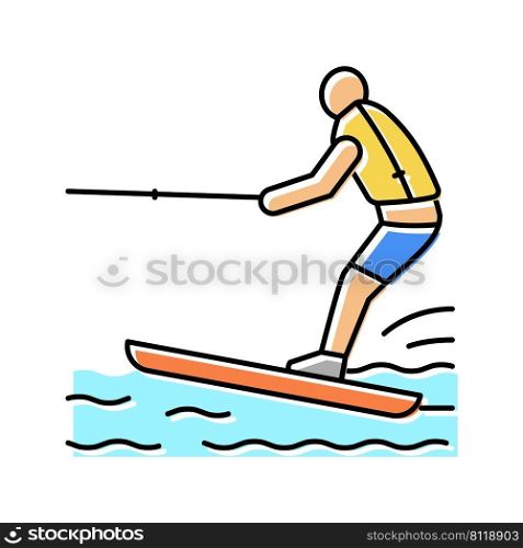 water skiing color icon vector. water skiing sign. isolated symbol illustration. water skiing color icon vector illustration