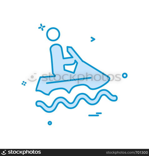 water skiing icon design vector