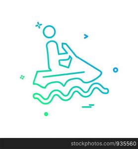 water skiing icon design vector