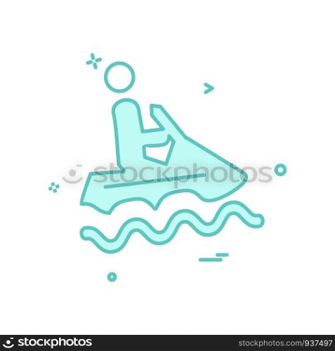 water skiing icon design vector