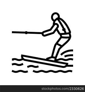water skiing line icon vector. water skiing sign. isolated contour symbol black illustration. water skiing line icon vector illustration