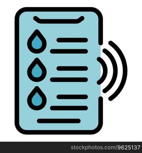 Water smart control icon outline vector. Digital future. Sensor plant color flat. Water smart control icon vector flat