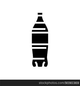 water soda plastic bottle glyph icon vector. water soda plastic bottle sign. isolated symbol illustration. water soda plastic bottle glyph icon vector illustration