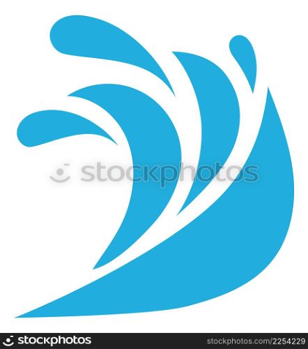 Water splash logo. Clean ecological liquid curve isolated on white background. Water splash logo. Clean ecological liquid curve