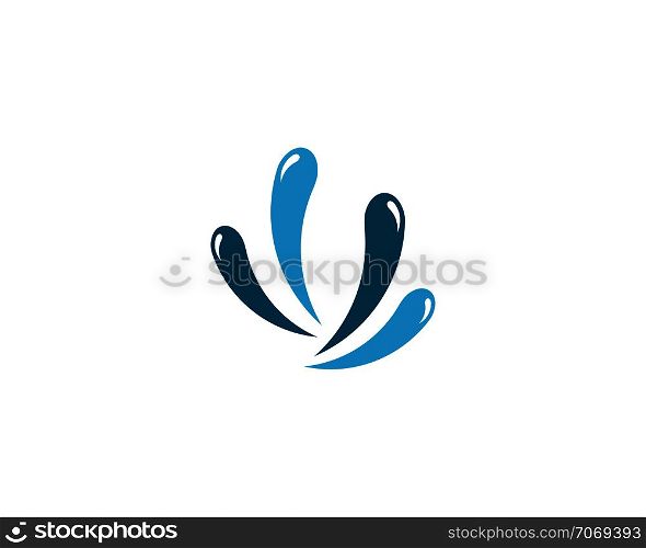 Water splash logo vector icon illustration design