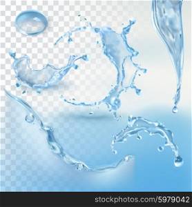 Water splash, vector element with transparency