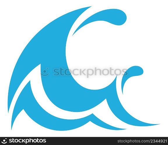 Water splash with drops. Clean eco nature symbol isolated on white background. Water splash with drops. Clean eco nature symbol