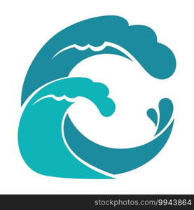 Water splashes of sea or ocean wave curling in circle. Isolated icon of fresh pure liquid. Extreme sports or vacation by seaside, drinking purified beverage. Washing or hygiene. Vector in flat style. Sea or ocean wave in circle, water splashes vector