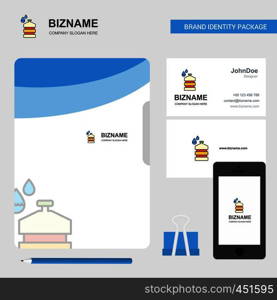 Water sports bottle Business Logo, File Cover Visiting Card and Mobile App Design. Vector Illustration