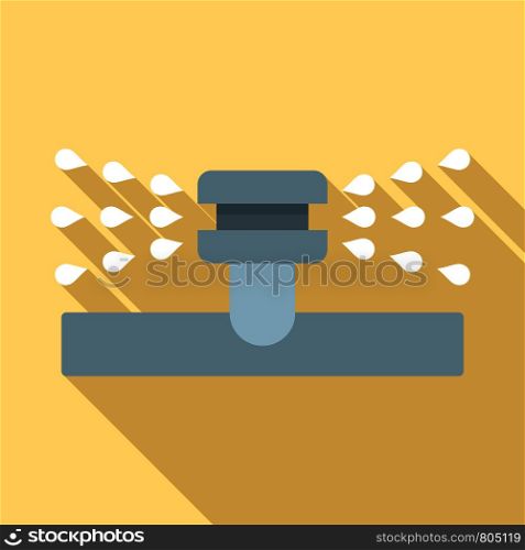 Water sprinkler icon. Flat illustration of water sprinkler vector icon for web design. Water sprinkler icon, flat style