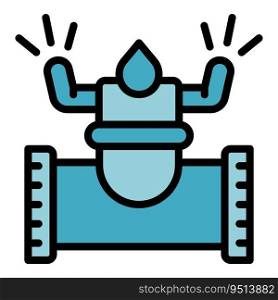 Water sprinkler icon outline vector. Drip system. Farm irrigation color flat. Water sprinkler icon vector flat