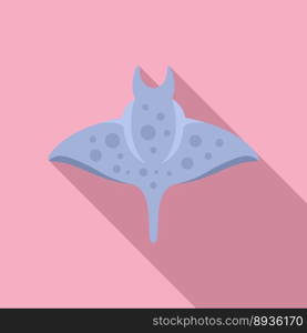 Water stingray icon flat vector. Animal fish. Nature tropical. Water stingray icon flat vector. Animal fish