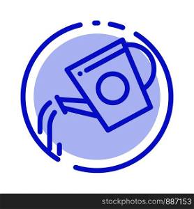 Water Tank, Beverage, Bottle, Tank, Water Blue Dotted Line Line Icon
