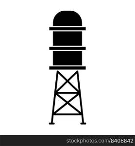 Water tank with tower icon vector.