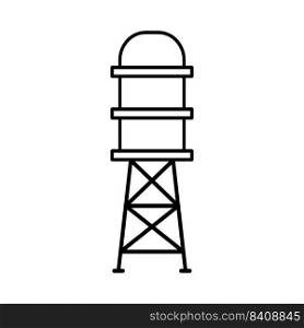 Water tank with tower icon vector.