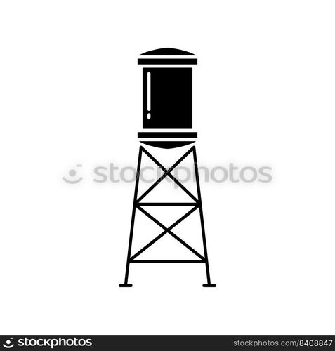 Water tank with tower icon vector.