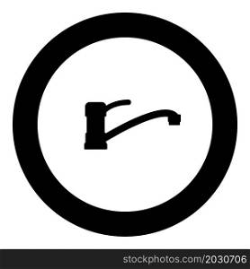 Water tap icon in circle round black color vector illustration image solid outline style simple. Water tap icon in circle round black color vector illustration image solid outline style