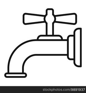 Water tap icon. Outline water tap vector icon for web design isolated on white background. Water tap icon, outline style