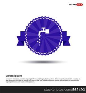 Water Tap Icon - Purple Ribbon banner