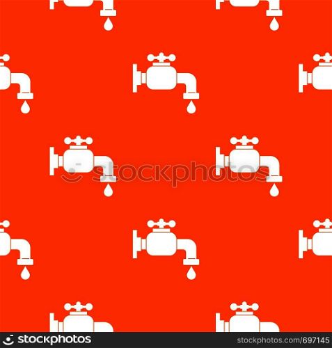 Water tap pattern repeat seamless in orange color for any design. Vector geometric illustration. Water tap pattern seamless