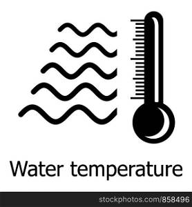 Water temperature icon. Simple illustration of water temperature vector icon for web. Water temperature icon, simple style