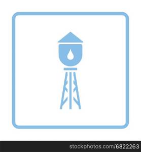 Water tower icon. Blue frame design. Vector illustration.
