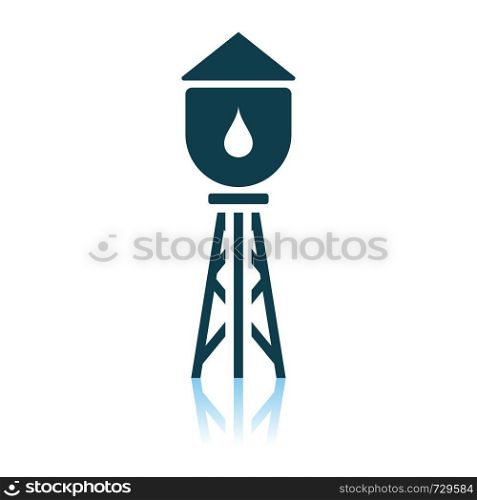 Water Tower Icon. Shadow Reflection Design. Vector Illustration.