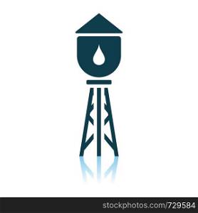 Water Tower Icon. Shadow Reflection Design. Vector Illustration.
